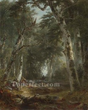 Bosque Painting - En el paisaje del bosque Asher Brown Durand